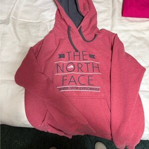The North Face Red and Gray Fleece Jacket